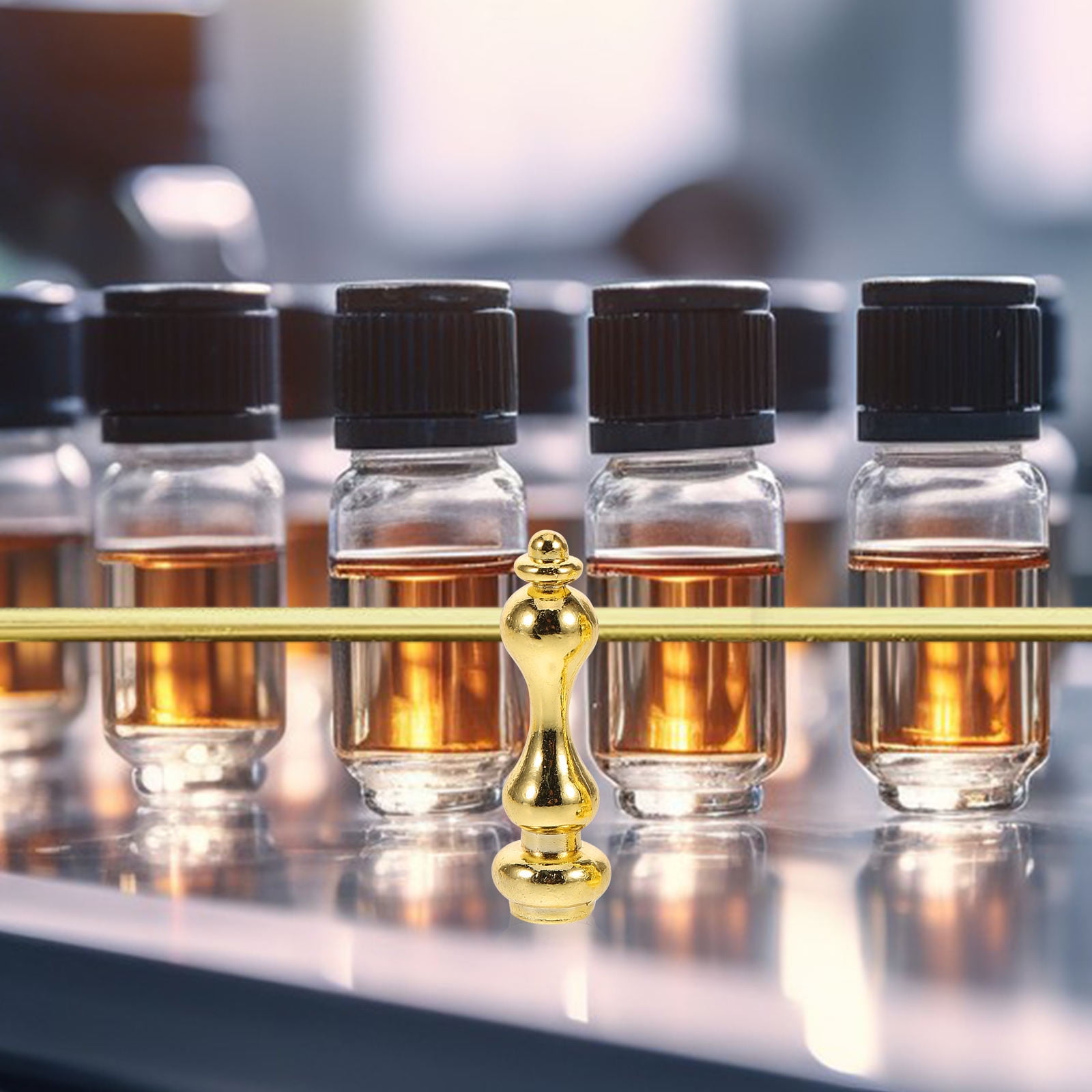 BESTONZON 4Pcs Cabinet Railing Post End Cap in Golden Metal for Home ...