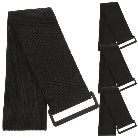 BESTONZON 4Pcs Black Elastic Hook and Loop Ladder Rack Straps Multipurpose Cinch Cable Straps