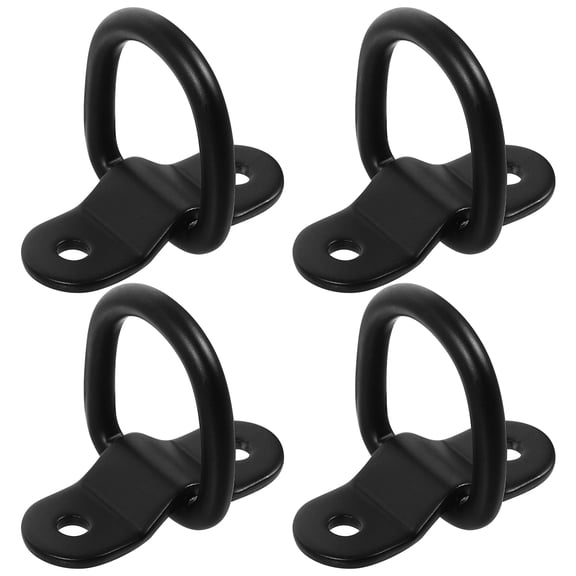 BESTONZON 4Pcs Surface Mount Black D Ring Anchors for Trailer Tie Down and Heavy Duty Use