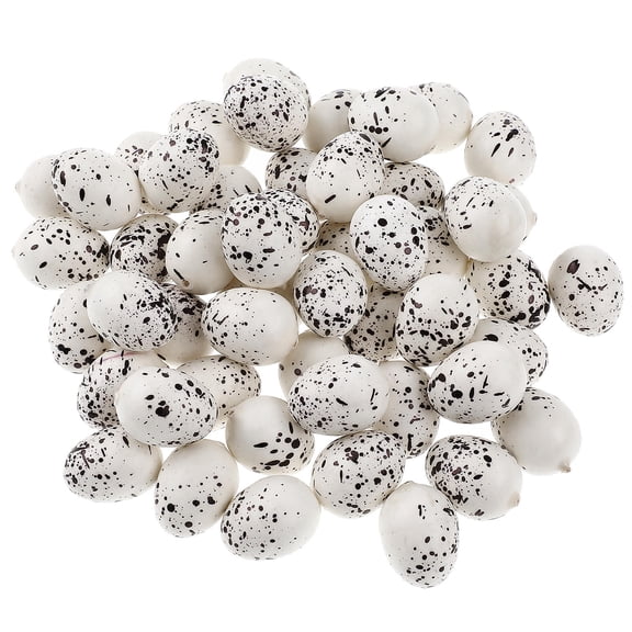 BESTONZON 50Pcs Foam Fake Bird Eggs with Realistic Texture White Decor Easter Props