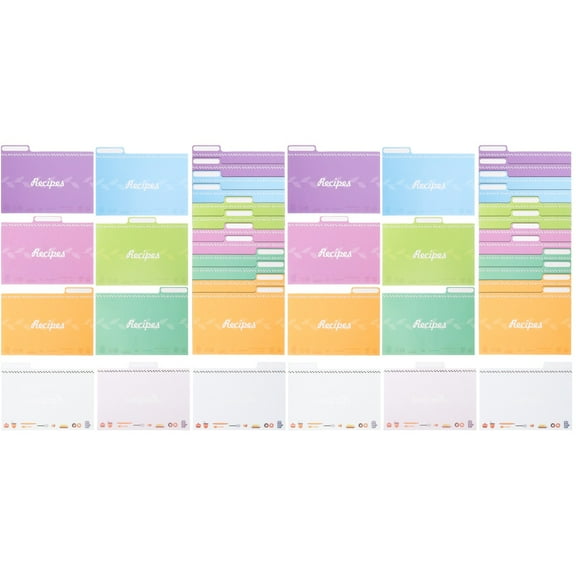 BESTONZON 50 Pcs  Recipe Card Dividers Kitchen Recipe Cards Convenient Recipe Box Dividers Cookbook Cards