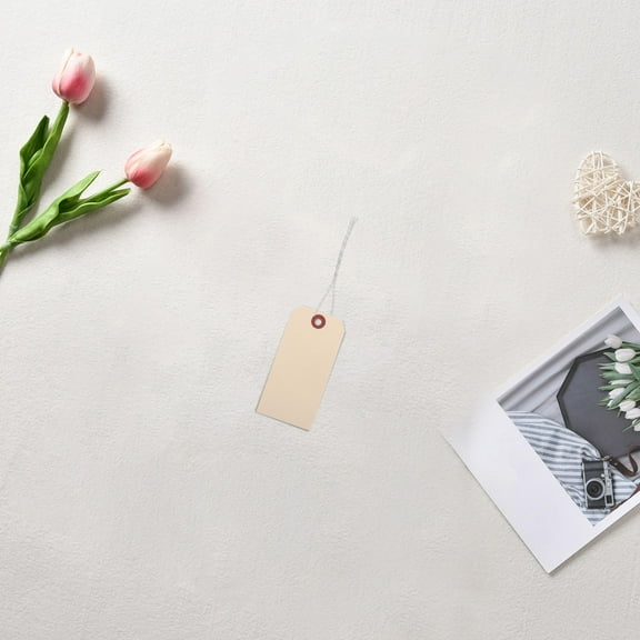 BESTONZON Beige Manila Tags Iron Wire for DIY Packaging Shipping Stable Firm