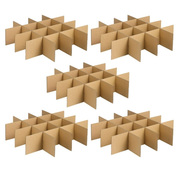 BESTONZON 5Pack Boxes For Moving Medium Glass Items With Grid Design