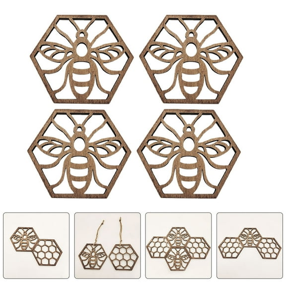 BESTONZON 5Pcs Hexagon Wall Decor Coasters Wood Hold Cupcakes Everyday Use Party Time