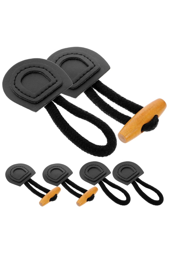 6 Pairs Simple Oval Coat Closure Buttons Clothing Buckles Black for Knitting Projects