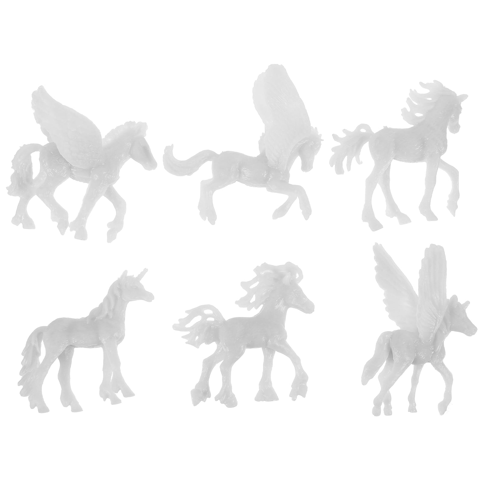BESTONZON 6Pcs DIY Painting Unicorn Crafts Unfinished Blank Paintable
