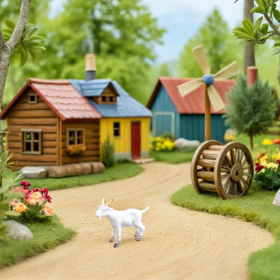 BESTONZON 6Pcs White Goat Figurine PVC Material for Outdoor Garden Decoration Lawn Statue Ornament