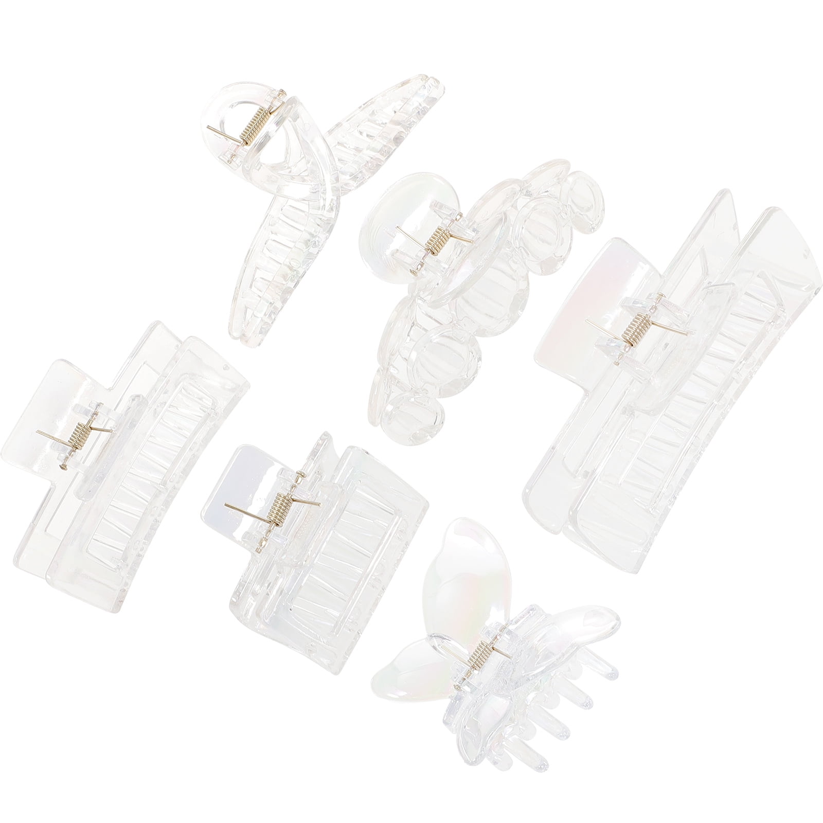 BESTONZON 6Pcs Transparent Hair Claw Clips Clear Large Claw Clips Strong Holding Hair Holders