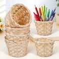 thumbnail image 1 of BESTONZON 6Pcs Handwoven Wood Woven Storage Basket Light Brown Desktop Organizer for Home Storage, 1 of 5
