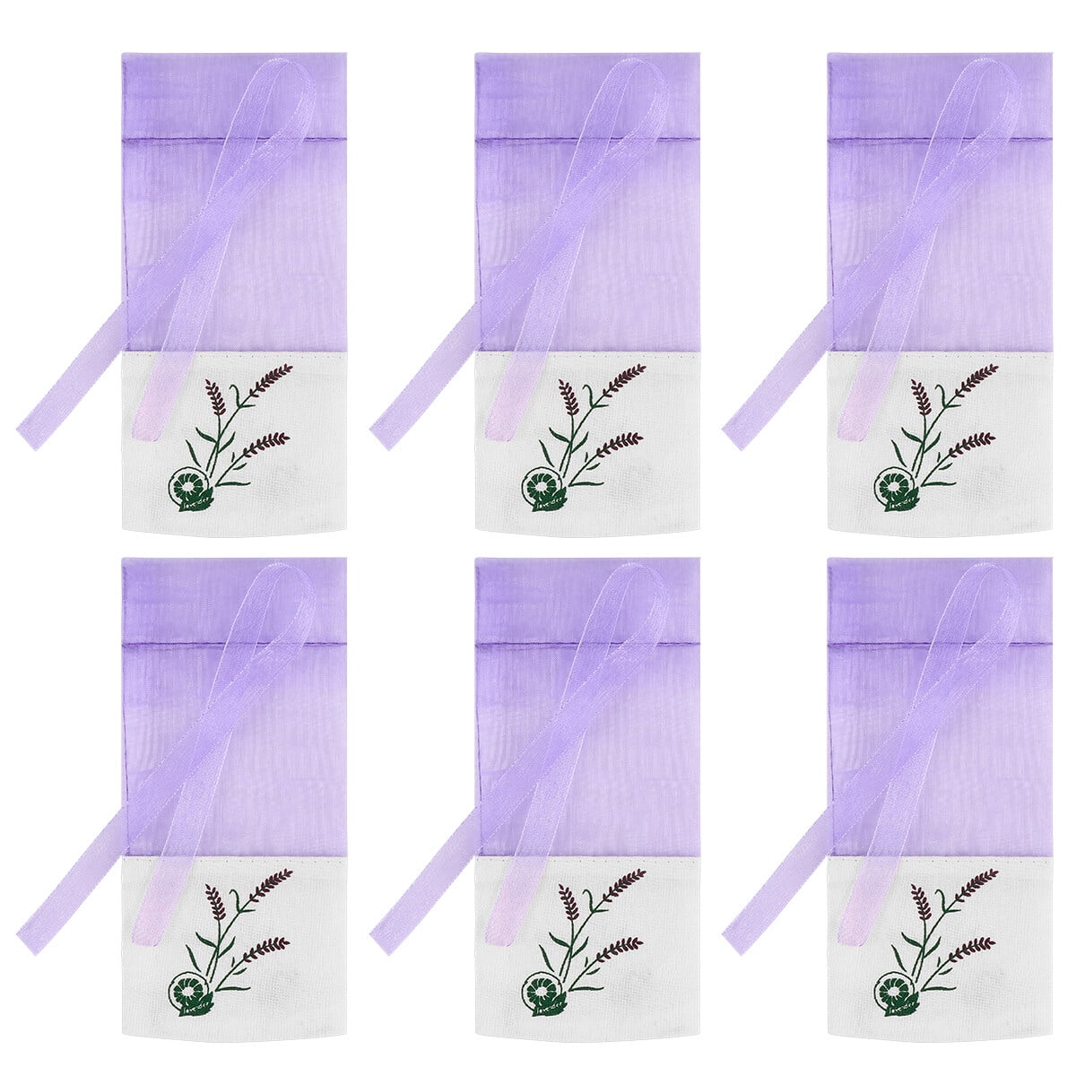 BESTONZON 6pcs Empty Sachets Bag Flower Printing Fragrance Lavender