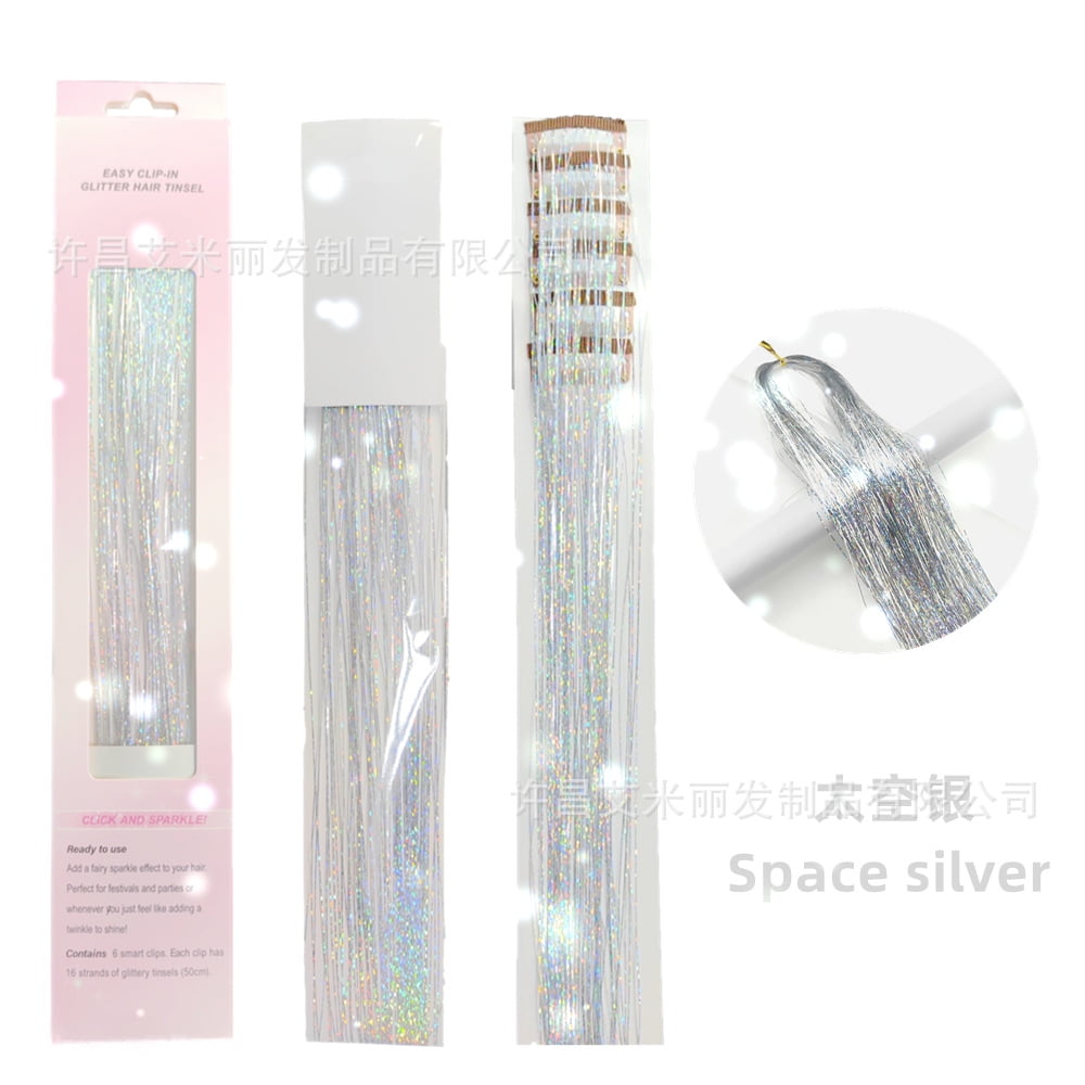 BESTONZON 6pcs Hair Tinsel Fairy Tinsel Hair Extensions Sparkling Hair