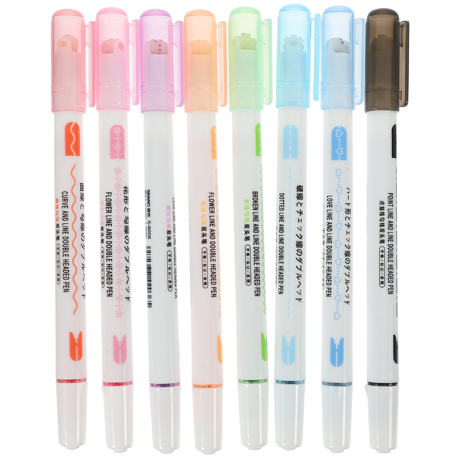 BESTONZON 8Pcs Colored Curve Pens Painting Markers Curve Shapes Pens