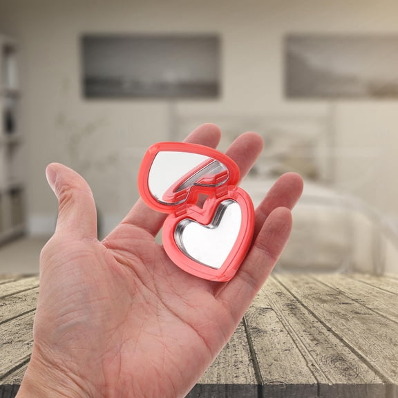 BESTONZON 8Pcs Heart Shape Refillable Eyeshadow Boxes with Mirror Assorted Colors for Makeup Storage