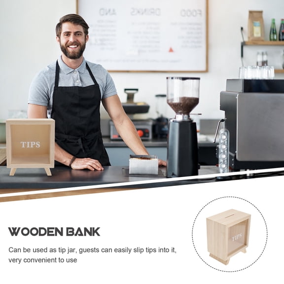 BESTONZON Vacation Savings Box Wooden Bank Wood 1 Piece