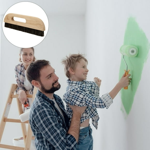 BESTONZON Beech Bristles Hairbrush with Single Hole Wood Handle for Wallpaper Smoothing Assorted Color