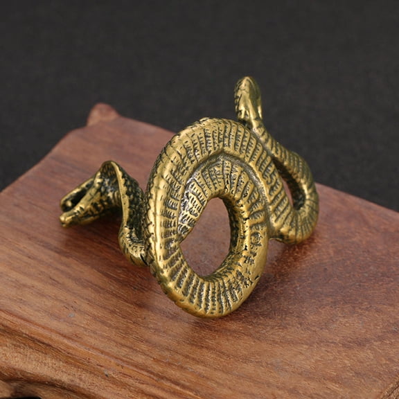 RENACLIPY Vintage Golden Brass Cobra Sculpture Collectors Decorative Item
