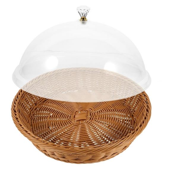 BESTONZON Fruit Basket Imitation Rattan Woven Basket Transparent 1Set