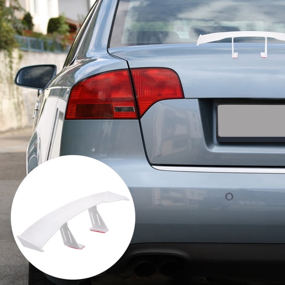 BESTONZON Tiny Car Spoiler Wing White Frp Material Sporty Universal Design