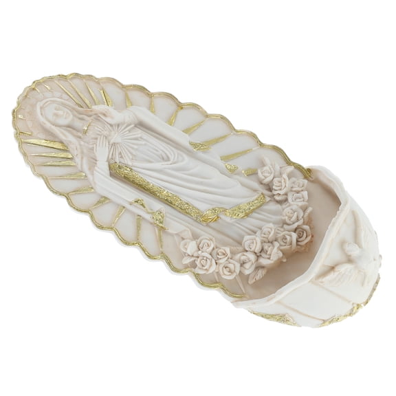 BESTONZON Resin Holy Water Font Wall Decor in White for Church Entrances