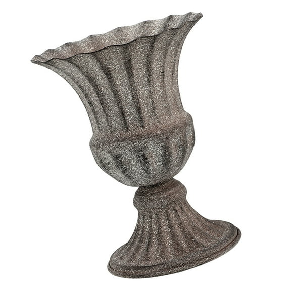 BESTONZON Iron Cemetery Vase Dark Brown Sturdy Graveyard Urn Planter with Stable Base