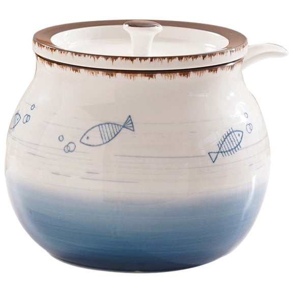 Homoyoyo Ceramic Canister with Airtight Lid, Multi- Storage Container for Condiments, Hotel, Cafe, Buffet Use