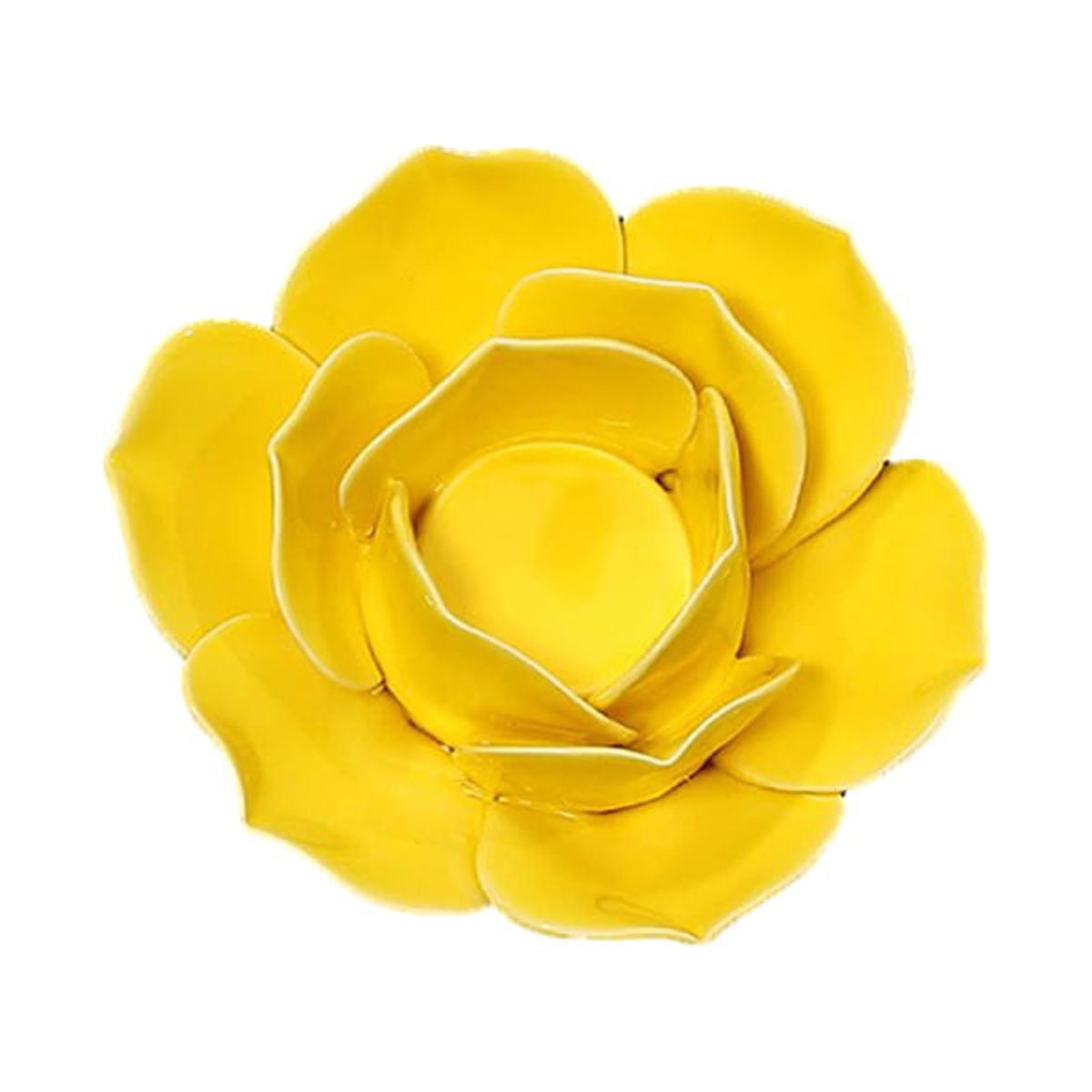 BESTONZON Ceramic Lotus Petals Style Flower Candle Holder Tea Lights