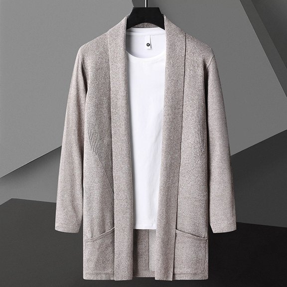Donemore Men's Vintage Slim Fit Windbreaker Jacket Long Sleeve Cardigan with Pockets, Nylon-Spandex Blend Lightweight Casual Coat
