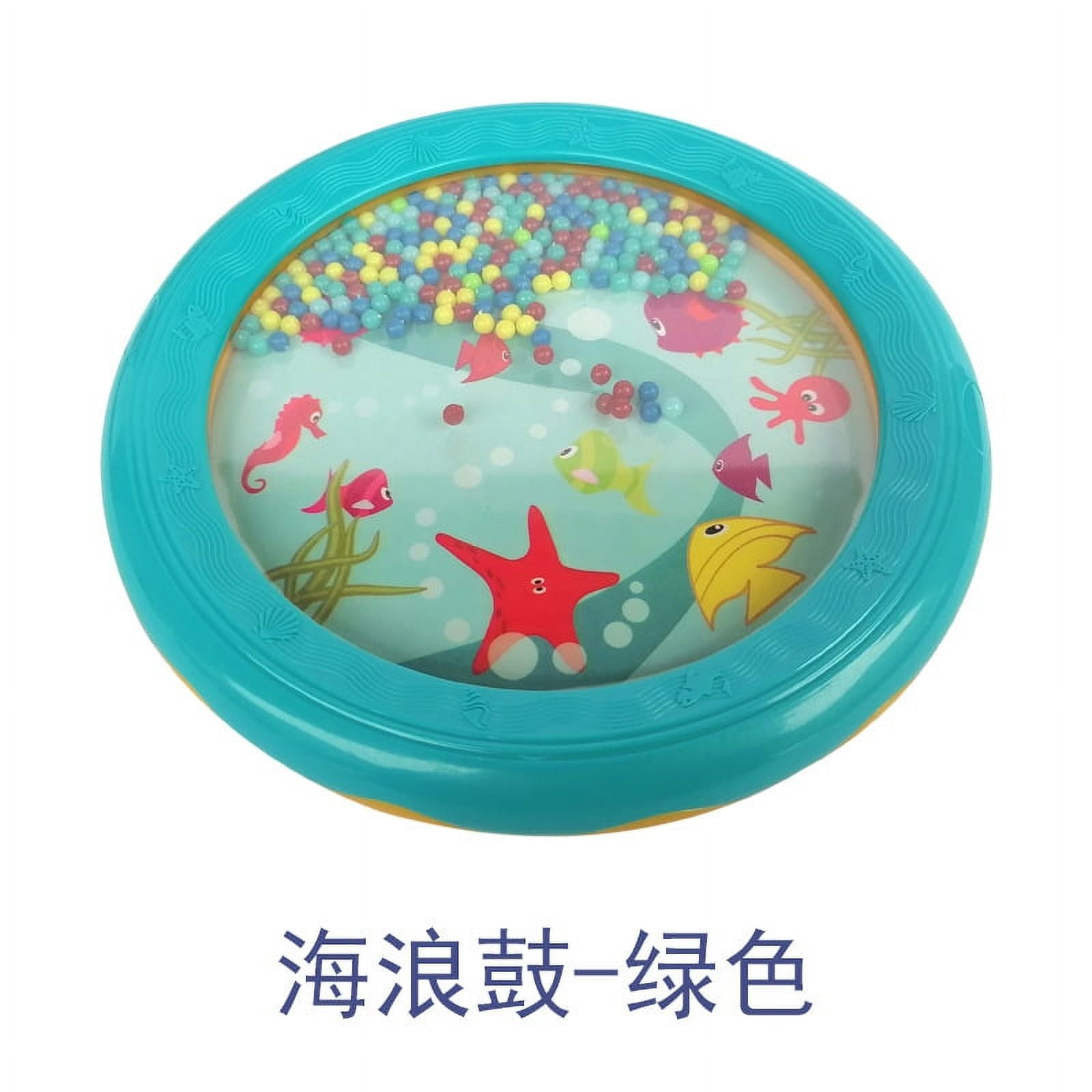 BESTONZON Children Ocean Drums Wave Plastic Beads Drum Musical