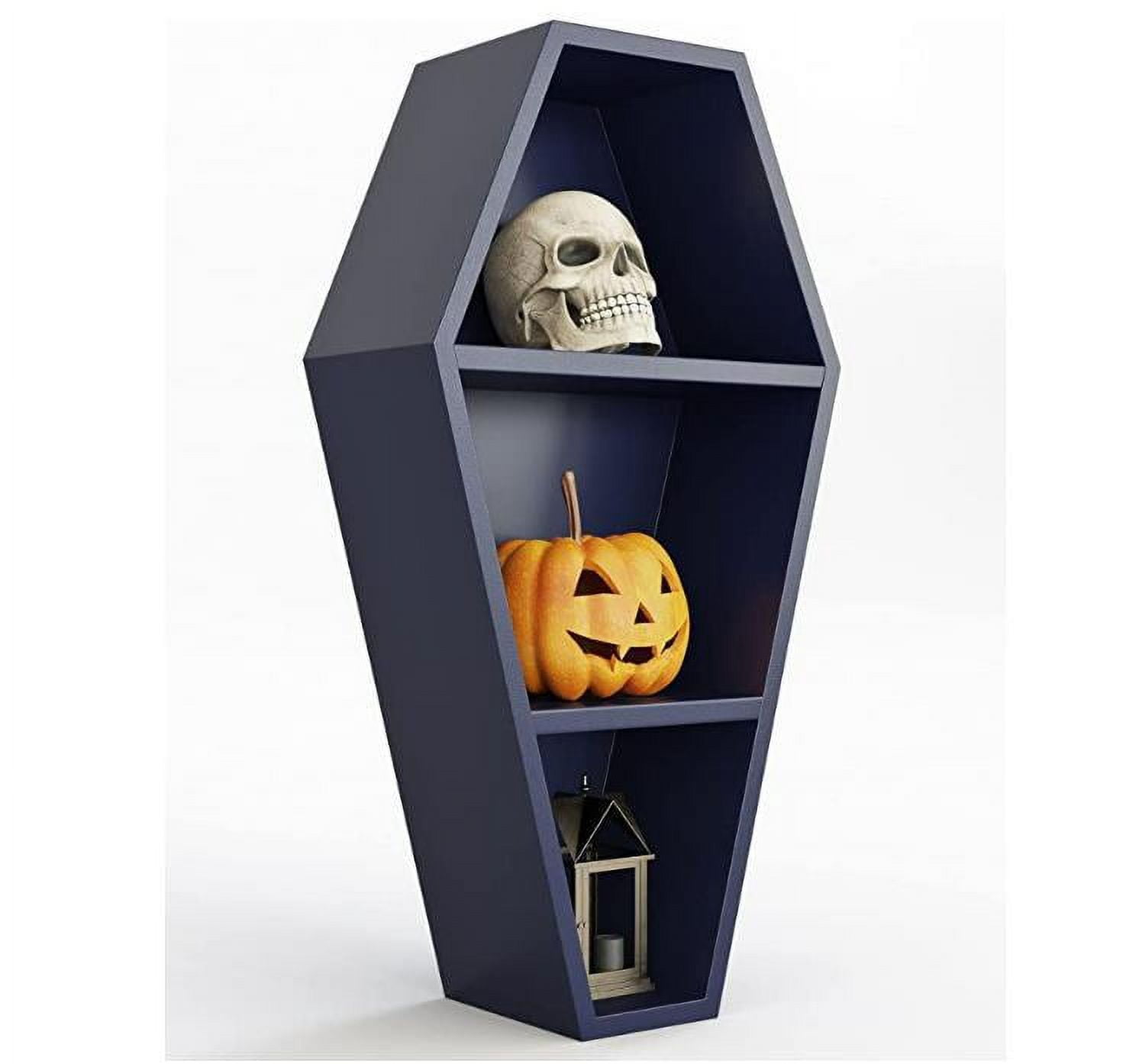 BESTONZON Coffin Shelf Wooden Coffin Storage Rack Spooky Wooden Goth ...