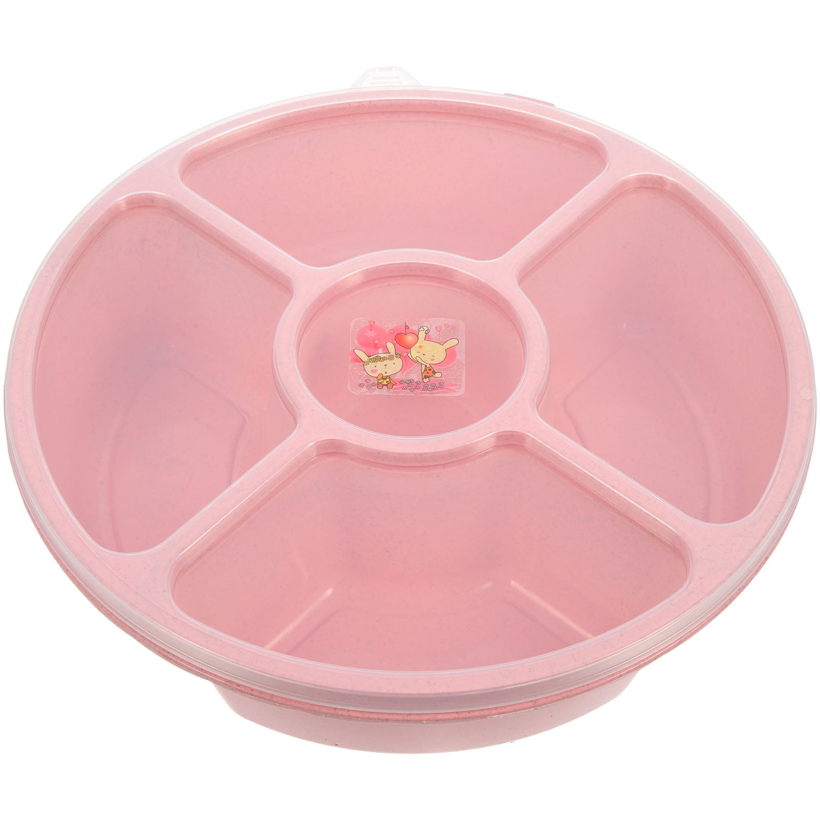 BESTONZON Creative Plastic Multi Sectional Snack Serving Tray Set With multi-sectional-snack-serving-tray-set-with-lid-fo-vicedeal