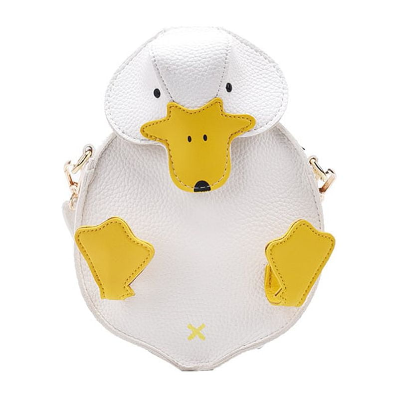 BESTONZON Duck Purse Small PU Leather Crossbody Bag Cartoon Duck Shoulder Bag Duck Storage Bag