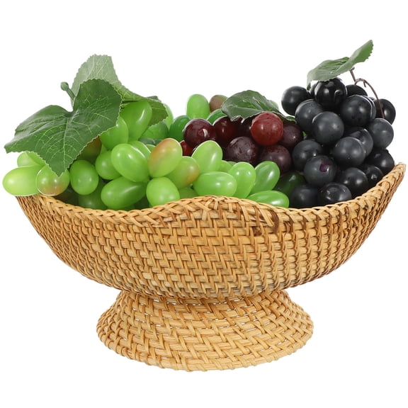 BESTONZON Entryway Table Decor Key Storage Basket Khaki Rattan 1Pack