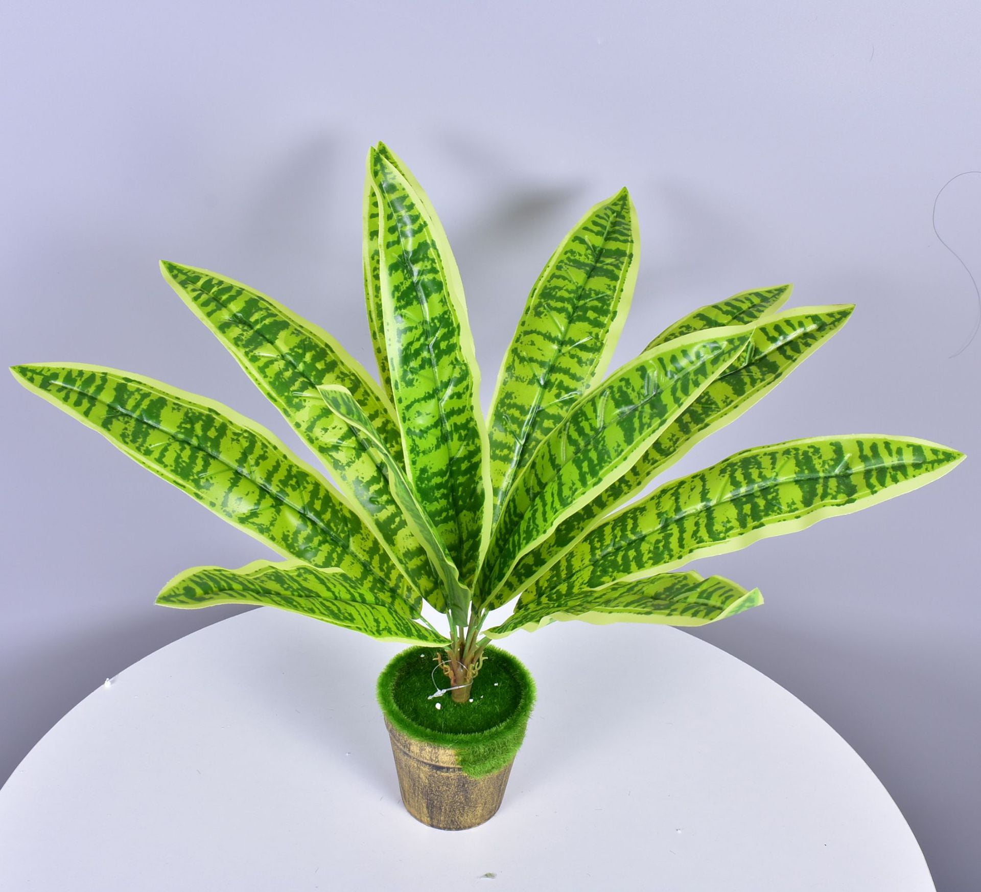 BESTONZON Faux Snake Plant Artificial Potted Sansevieria Plastic Plant