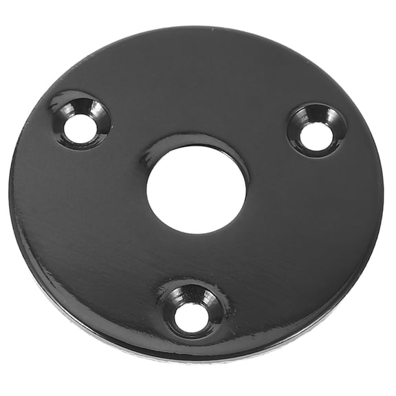 BESTONZON Sturdy Black Guitar Jack Socket Plate with Mounting Screws for Electric Guitar and Bass