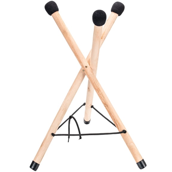 BESTONZON Foldable Tongue Drum Stand Wooden Tripod with Adjustable Rope and Rubber Caps