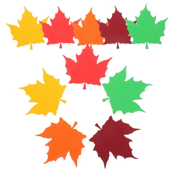 BESTONZON Maple Leaf Cutouts Multi-Color Paper Decorative Wall Cutouts for Classroom 50Pcs