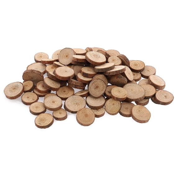 BESTONZON OULII 100pcs 15 to 3CM Wood Log Slices Discs for DIY Crafts Wedding Centerpieces As Shown