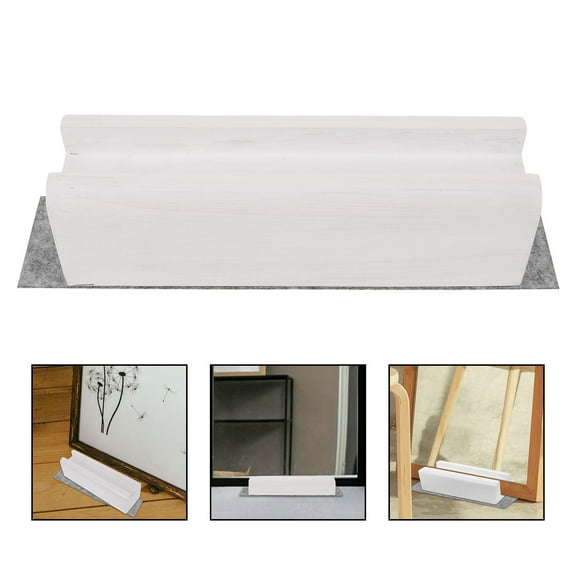 BESTONZON Wooden Mirror Holder Stand White for Floor Use and Artwork Display