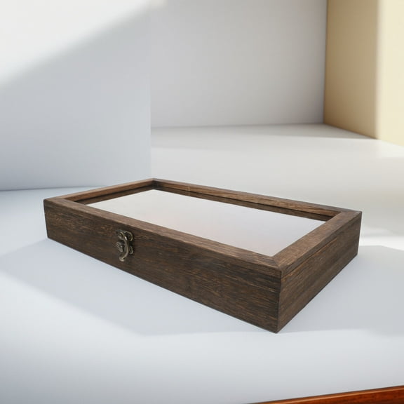 BESTONZON Rock Display Case Wooden Box Versatile Usage For Nature Enthusiasts 1Set