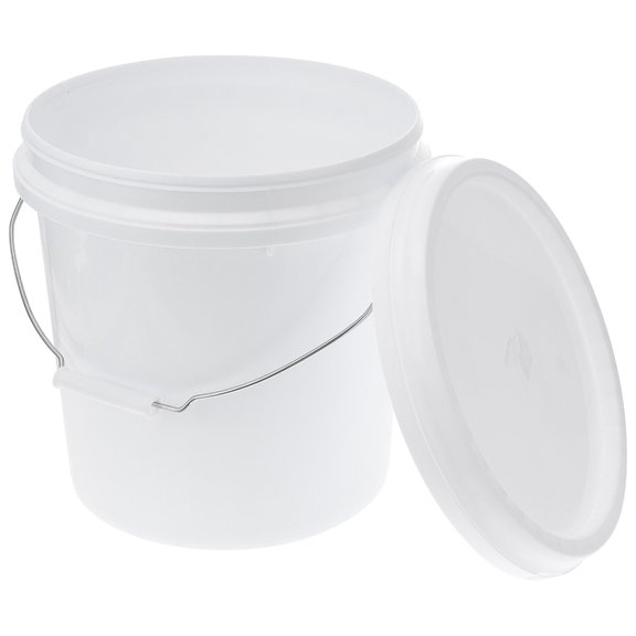 BESTONZON White Plastic Storage Bucket for Food, Pet, and Paint
