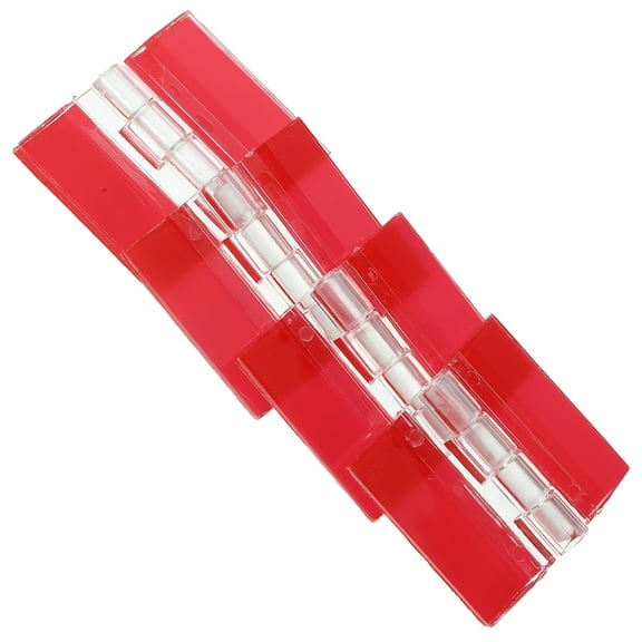 BESTONZON 4Pcs Transparent Red Plastic Hinges for Aquarium Lid Cabinet Door Self Adhesive