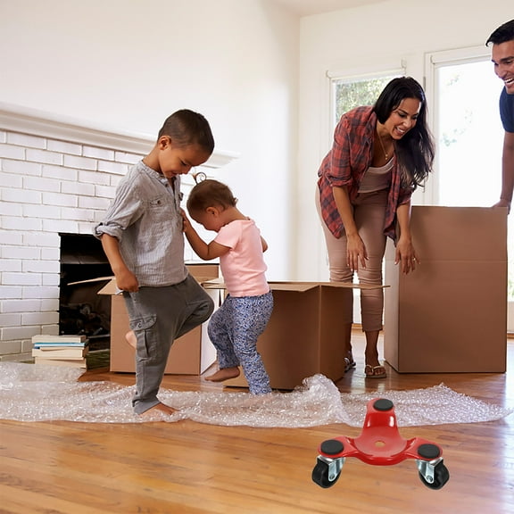 BESTONZON Heavy Duty Metal Furniture Dolly with Three Wheels and Nonslip Surface for Home Use