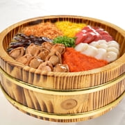 BESTONZON Sushi Rice Bucket Wooden Food Storage Container for Home Use Light Brown