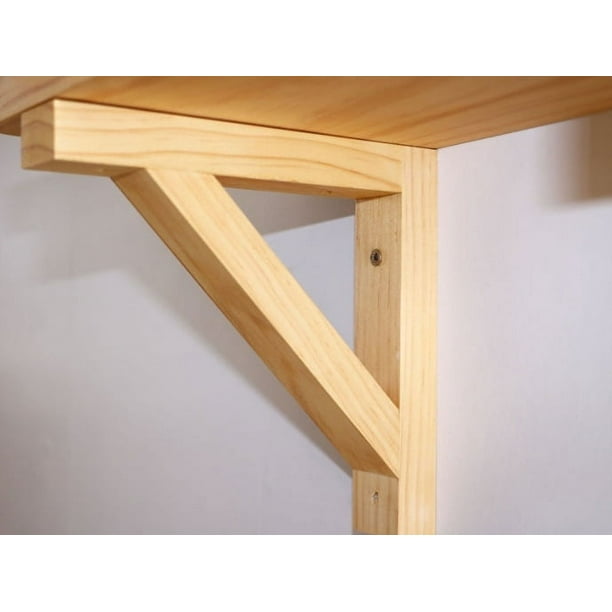 BESTONZON Triangle Wood Shelf Bracket Wooden Floating Shelf Support