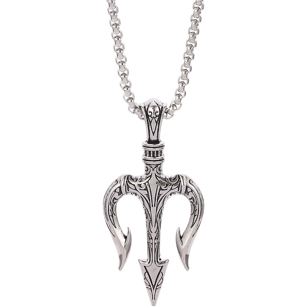 BESTONZON Trident Necklace Greek Necklace Pendant Necklace Birthday