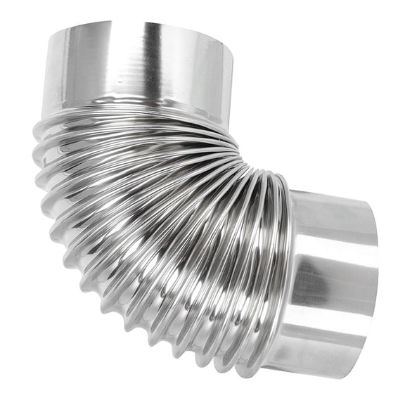 BESTONZON Polished Stainless Steel 90 Degree Elbow Chimney Tube for Home