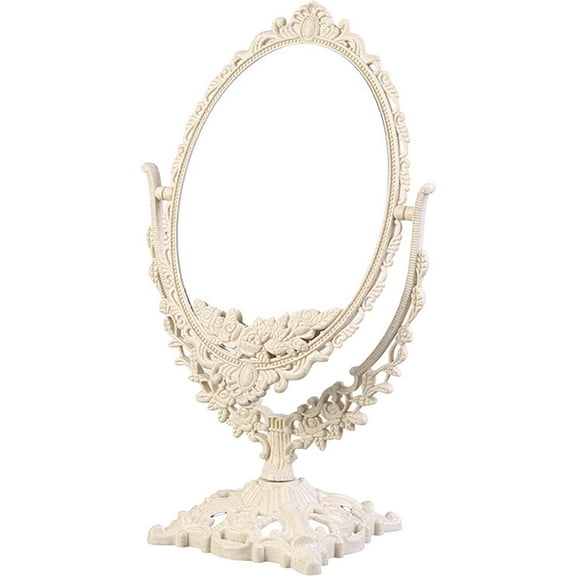 BESTONZON Vintage Metal Desktop Dresser Mirror For Makeup, Large Vanity Stand Mirror