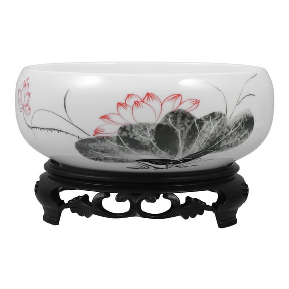 BESTONZON Water Lily Planter Ceramic Vase Blue And White Decorative Planter For Home Office Decoration