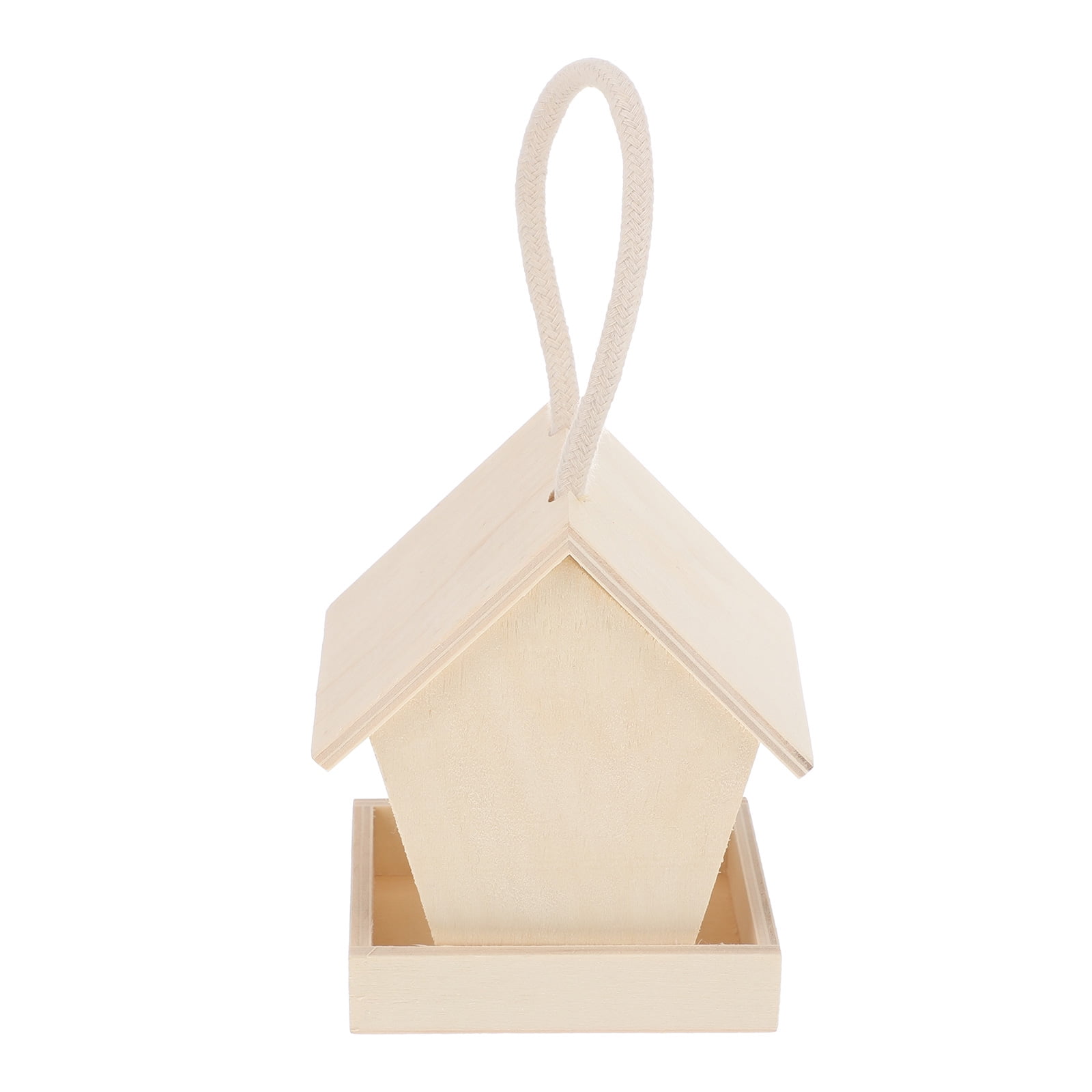 BESTONZON Wooden Bird Nest House Shaped Bird Feeder Garden Balcony