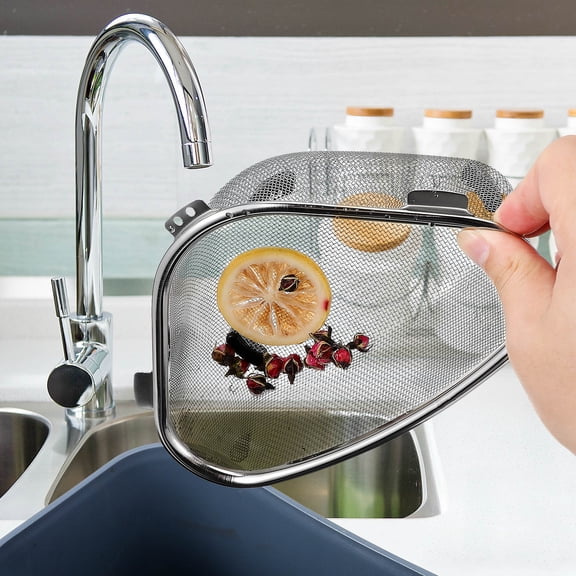 BESTONZON Durable Stainless Steel Triangle Sink Basket Corner Strainer for Kitchen Supplies